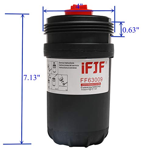 iFJF FF63009 Fuel Filter for 5303743 Replaces FF63008 Element FH22168 with Replacement for B/L Series Engine Filtration 10 Micron Dirt Holding Cap Protection Fuel System Life(Set of 6)