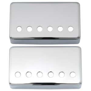 musiclily 50mm/52mm guitar humbucker pickup covers neck bridge humbucker pickup covers set for epiphone les paul electric guitar, chrome (set of 2)