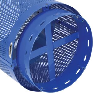 Global Industrial 20 Gallon Perforated Steel Receptacle with Flat Lid, Blue