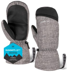 tough outdoors winter ski mittens for women & men - snow mittens cold weather - warm insulated waterproof snowboard gloves