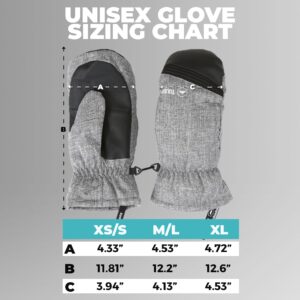 Tough Outdoors Winter Ski Mittens for Women & Men - Snow Mittens Cold Weather - Warm Insulated Waterproof Snowboard Gloves