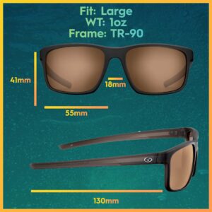 Flying Fisherman 7320CA Rip Current Polarized Sunglasses, Brown Frame, Amber Lens,Brown Frames/Amber Lenses,Large