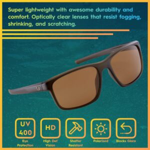 Flying Fisherman 7320CA Rip Current Polarized Sunglasses, Brown Frame, Amber Lens,Brown Frames/Amber Lenses,Large