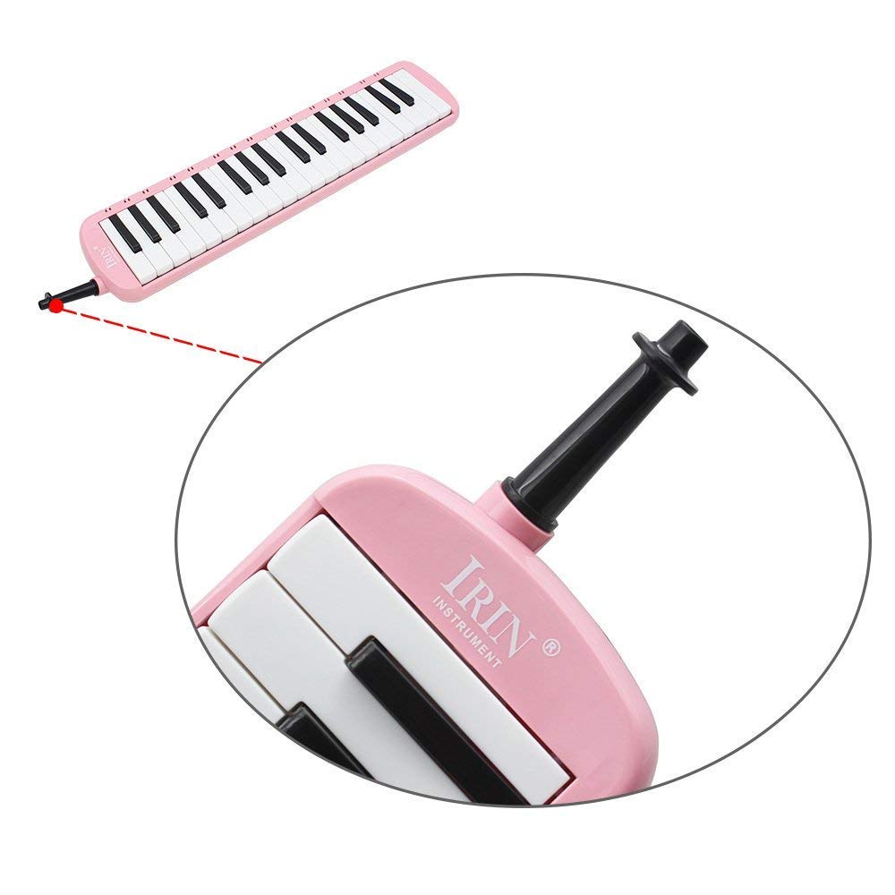 32 Key Melodica Instrument with Mouthpiece Air Piano Keyboard (Pink)