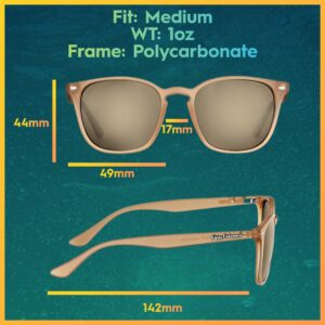 Flying Fisherman Muriel Polarized Sunglasses for Men and Women. Crystal Sand Frames and Amber Lens with AcuTint™ UV Blocker for Fishing and Outdoor Sports (Size Medium)