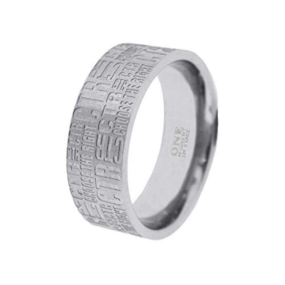 One Moment In Time J133 Sizes 7.5 Tabloid Stainless Steel Ring Mormon LDS CTR