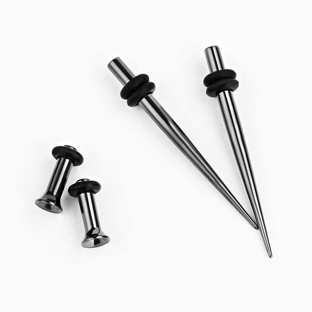 TBOSEN 36 PCS Back Ear Tapers Stretching Kit Stainless Steel Gauges Plugs Tools Set Eyelet 14g-00g