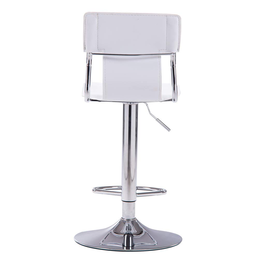 Sidanli White Adjustable Swivel Counter Bar Stool Chairs with Back (Set of 2)