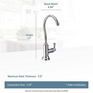 Moen Brushed Gold Sip Traditional Cold Water Kitchen Beverage Faucet with Optional Filtration System, S5510BG