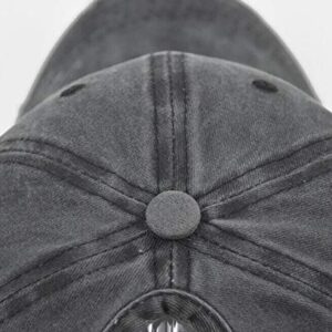 Washed Ponytail Hats Pony Tail Caps Distressed-Baseball for Women(Jean Black)