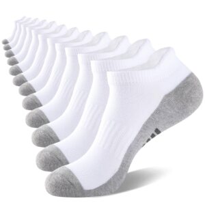 eallco mens ankle socks low cut athletic cushioned running tab socks 6 pack