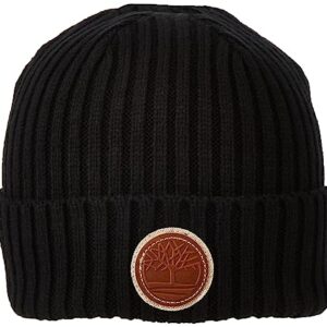 Timberland Men's Rib Shallow Beanie, Black, One Size