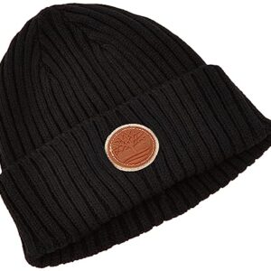 Timberland Men's Rib Shallow Beanie, Black, One Size