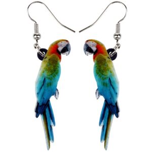 newei acrylic macaw parrot earrings dangle for women charm hawaiian jewelry accessories (multicolor)