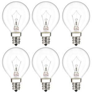 Snnalosses 25 Watt Wax Warmer Bulbs,Original Replacement Light Bulb for Full Size Scentsy Warmer & Candle Lamp,Long Life-Span and Melt Wax Fast,120 V/E12 Type G Bulb,Dimmable, Warm White,6 Packs