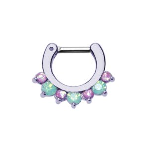 purple prong pacific opal gem precia wildklass septum clicker (14 ga 1/4" (6mm))