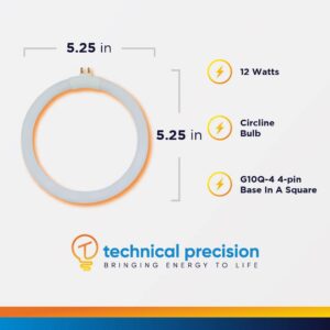 Technical Precision Replacement for FC12TD/865/LG General 45011 Light Bulb T4 Circular 12W G10Q Fluorescent Bulb - 5.45 Inch Outer Diameter - Daylight - 1 Pack