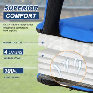 Nova Microdermabrasion 20.5"/25" Wide Stadium Seat for Bleachers w/Back Support Padded Cushion Portable Reclining Bleacher Seats Camping Stadium Chair Waterproof