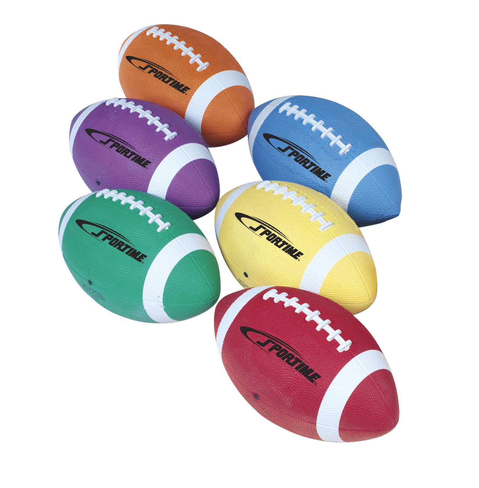 Sportime OAF-016124-SP Gradeball Junior Rubber Footballs, Size 6, Grade: Kindergarten to 12, Assorted (Pack of 6)