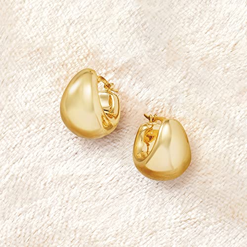 Ross-Simons 18kt Gold Over Sterling Silver Puffed Dome Hoop Earrings