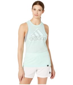 adidas women's tonal badge of sport muscle tee, clear mint, x-small