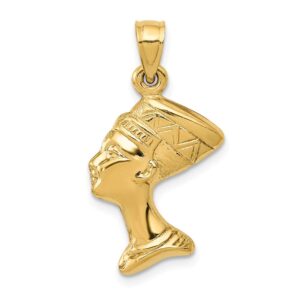 billythetree jewelry 14k yellow gold 3-d nefertiti pendant