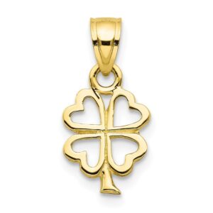 BillyTheTree Jewelry 10K Yellow Gold Four Leaf Clover Pendant