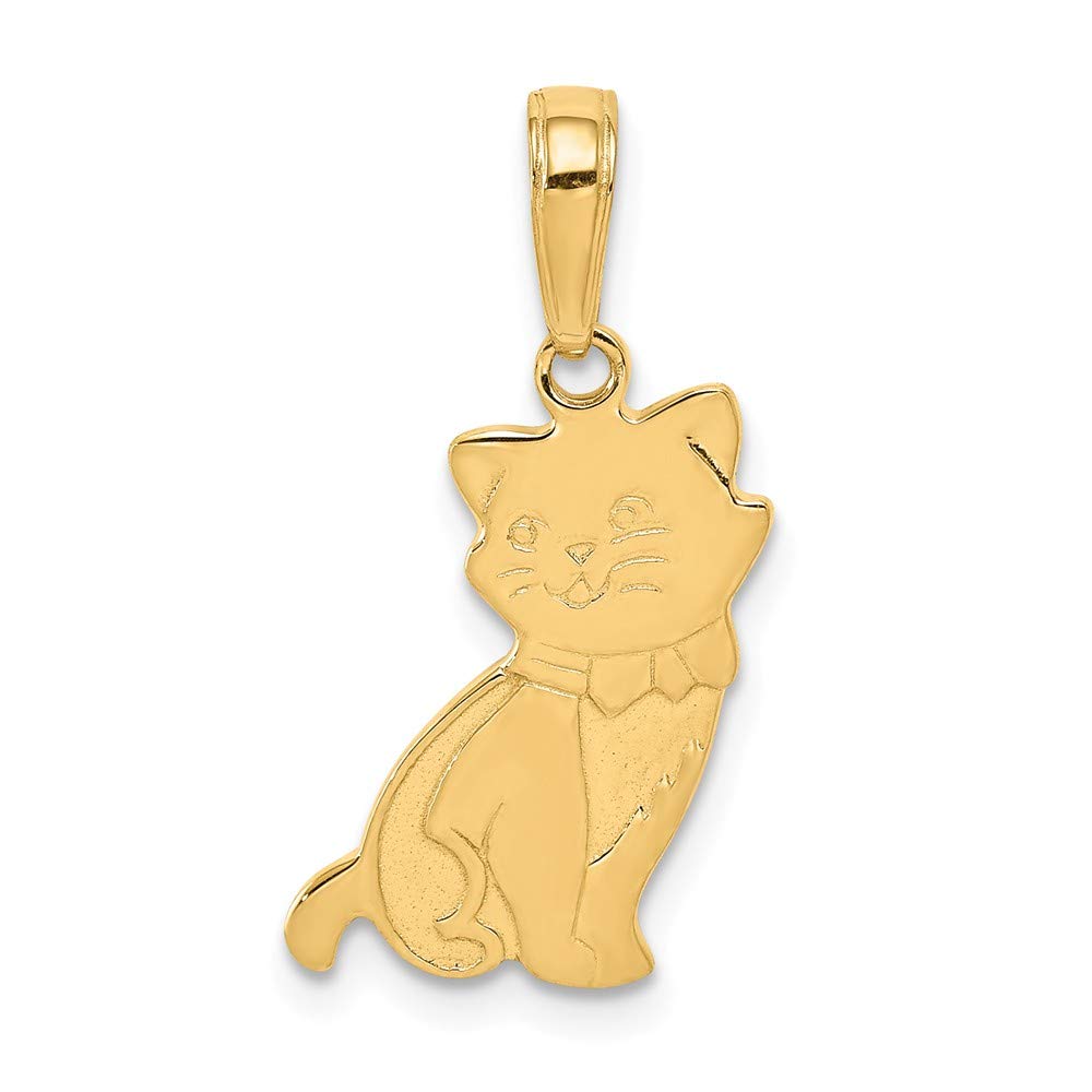 BillyTheTree Jewelry 14K Yellow Gold Sitting Cat Pendant