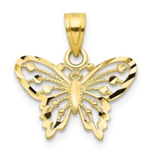 billythetree jewelry 10k yellow gold shiny-cut butterfly pendant