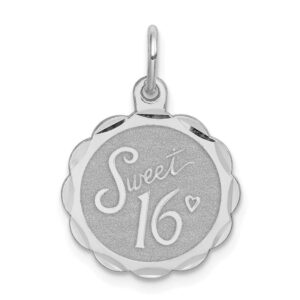 sterling silver sweet sixteen disc charm