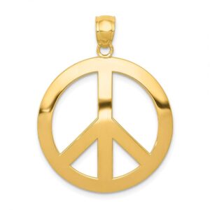 billythetree jewelry 14k yellow gold peace sign pendant