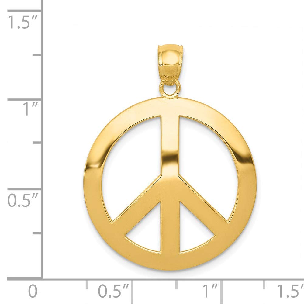 BillyTheTree Jewelry 14K Yellow Gold Peace Sign Pendant