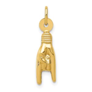 BillyTheTree Jewelry 14K Yellow Gold Good Luck Hand Charm