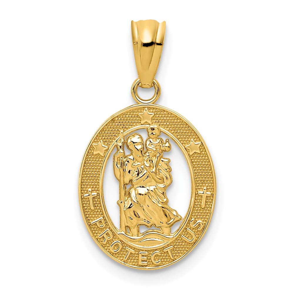 BillyTheTree Jewelry 14K Yellow Gold Polished St Christopher Pendant