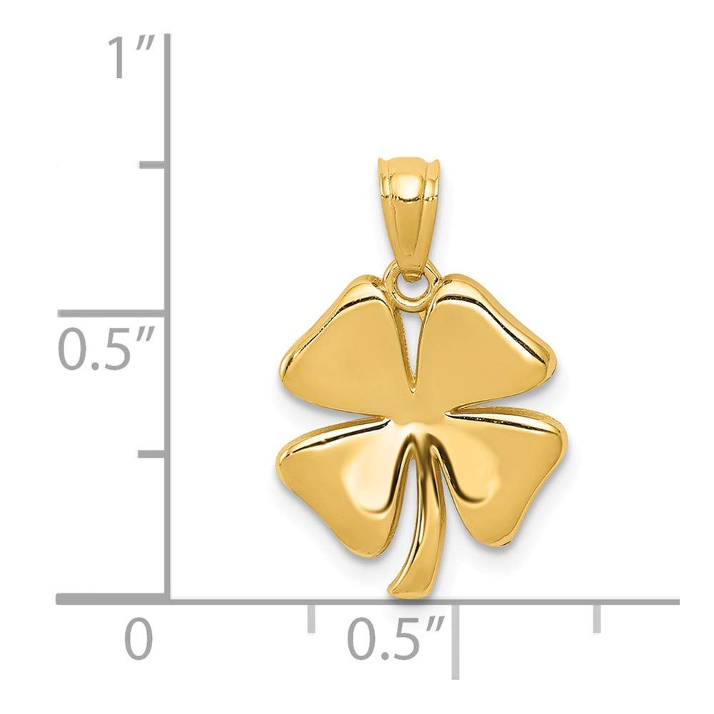 BillyTheTree Jewelry 14K Yellow Gold Polished 4 Leaf Clover Pendant