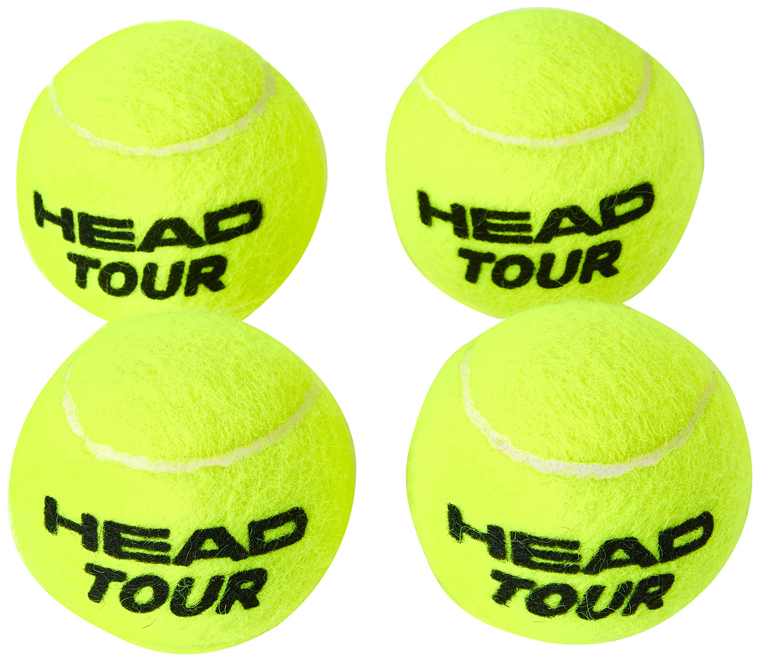 HEAD Tour Tennis Balls, Tour, 4 Balls,Yellow,28 x 28 x 8 cm; 300 Grams