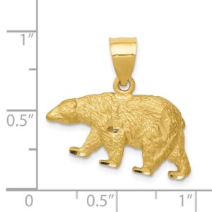 BillyTheTree Jewelry 14K Yellow Gold Shiny-Cut Bear Pendant