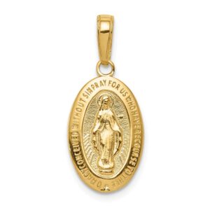 billythetree jewelry 14k yellow gold miraculous medal pendant