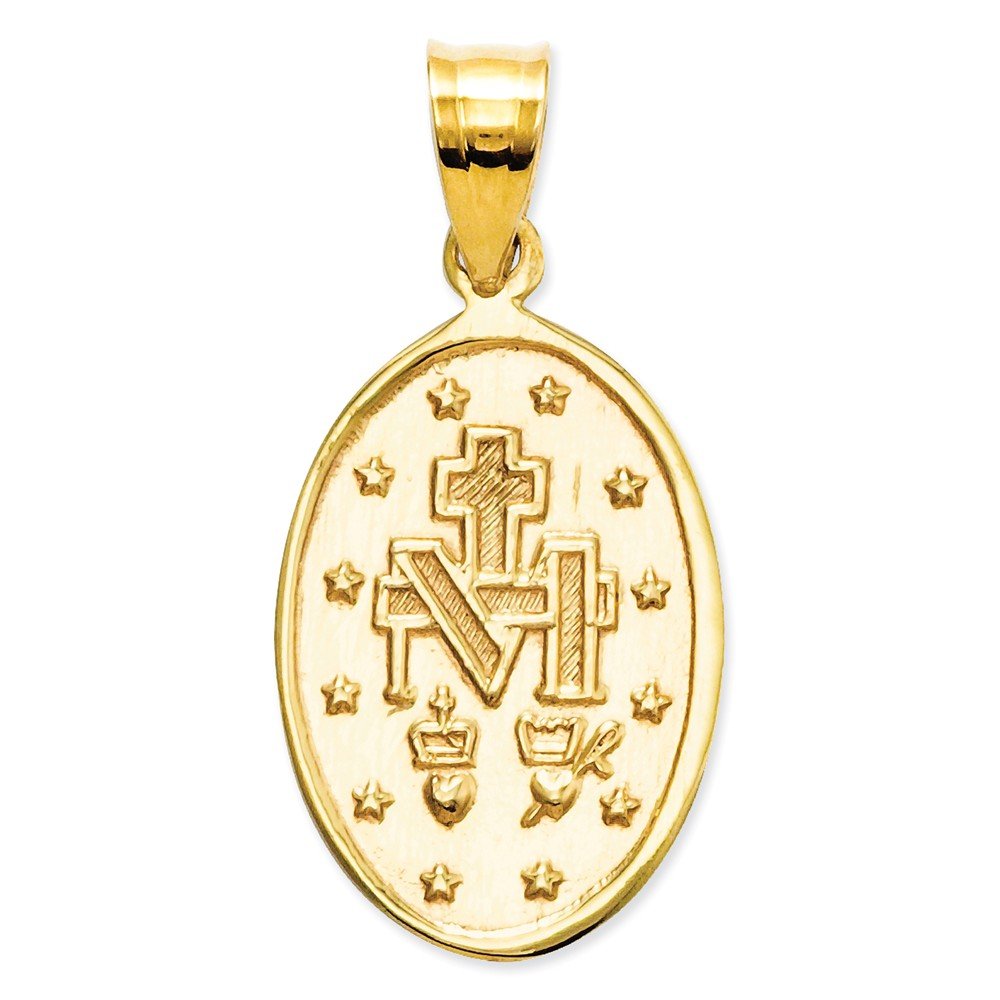 BillyTheTree Jewelry 14K Yellow Gold Miraculous Medal Pendant