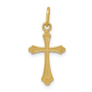 BillyTheTree Jewelry 14K Yellow Gold Polished Small Cross Pendant