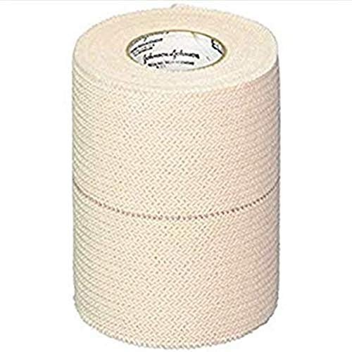 Johnson & Johnson Elastikon Elastic Tape, 4" x 2.5 Yards, (4" x 5 Yards Stretched), Reliable Compression for Support of Sprains, Strains, and Muscle Injuries, Case of 6 Rolls