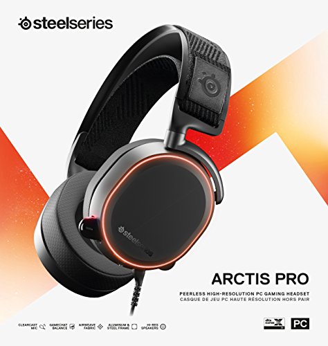 steelseries Arctis Pro High Fidelity Gaming Headset - Hi-Res Speaker Drivers - DTS Headphone:X v2.0 Surround for PC (Renewed)