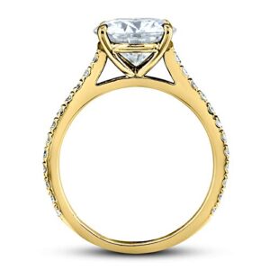 Kobelli 3 Carats ct.tw Basket Cathedral Round Brilliant-cut Moissanite Engagement Ring 14k Yellow Gold, (GH/VS, GH/I) 6