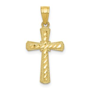 BillyTheTree Jewelry 10K Yellow Gold Shiny-Cut Cross Pendant