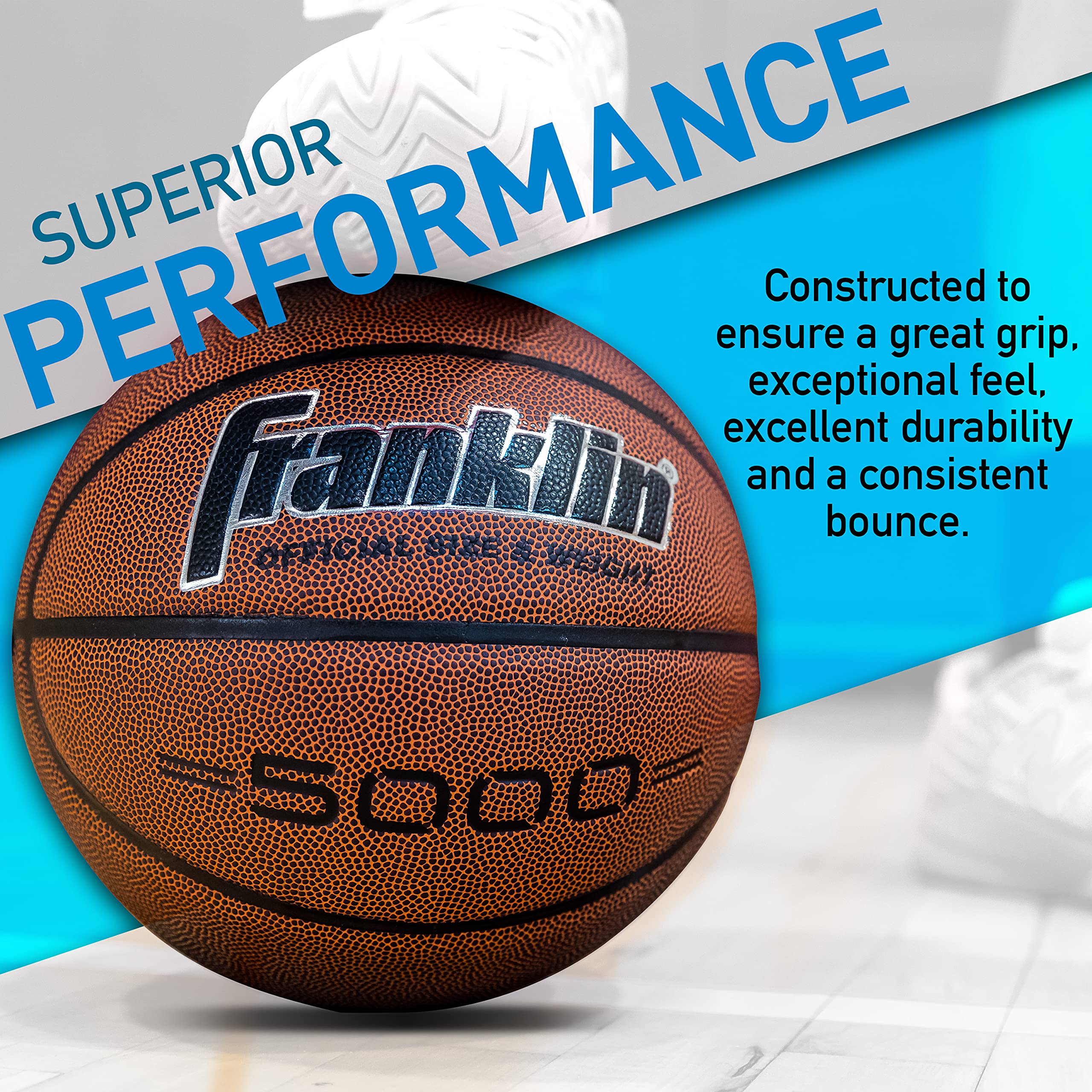 Franklin Sports 5000 Official Size 29.5" Basketball - Tan/Black