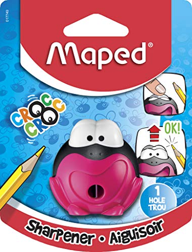 Maped Croc Croc Signal 1 Hole Pencil Sharpener, Assorted Colors (017749)