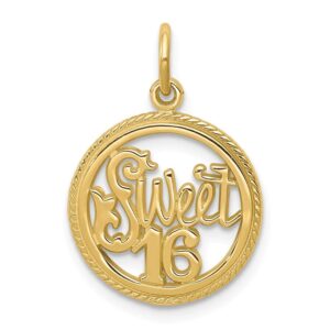 billythetree jewelry 10k yellow gold sweet 16 charm