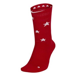 Nike Elite Basketball Crew Socks Stars and Stripes Large (Fits Men 8-12) Red, White, Blue SX7424-608