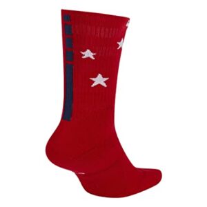 Nike Elite Basketball Crew Socks Stars and Stripes Large (Fits Men 8-12) Red, White, Blue SX7424-608