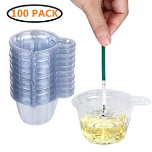 PPX 100 Pack Urine Cups,Plastic Disposable Urine Specimen Cups for Ovulation Test/Pregnancy Test/pH Test Etc. 40ML/1.36 oz